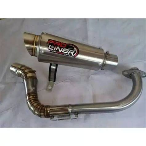 Knalpot Racing Proliner Polos Full Stainless Buat Motor Beat Mio Vario