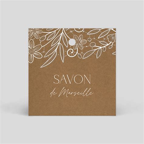 Etiquette Mariage Dentelle Kraft Popcarte