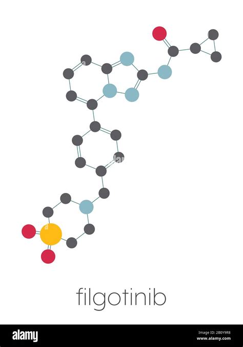 Filgotinib anti-inflammatory drug molecule, illustration Stock Photo ...