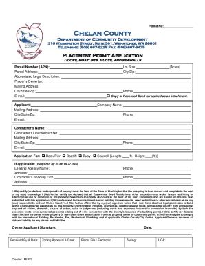 Fillable Online Fillable Online Co Chelan Wa Permit No Chelan County