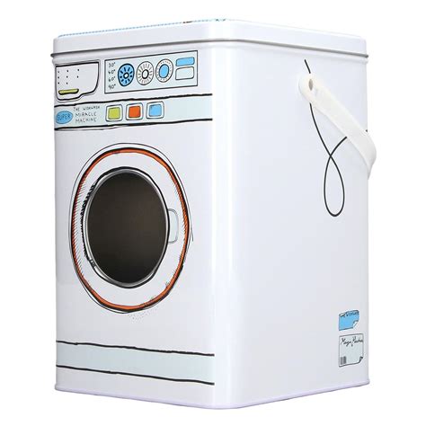 Pwshymi Large Capacity Washing Machine Shape Laundry Detergent Container Iron Material with