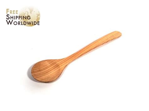 Wooden Extra Long And Wide Spoon From Cherry Wood 17 Etsy