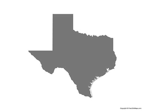 printable state maps  texas  usa maps