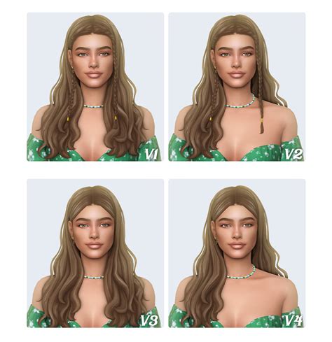 Hava Hairstyle By Simstrouble W And W O Braids Simstrouble Sims