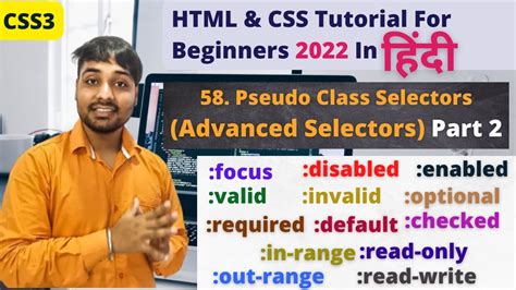 Pseudo Class Selector Css Html And Css Tutorial In Hindi Youtube