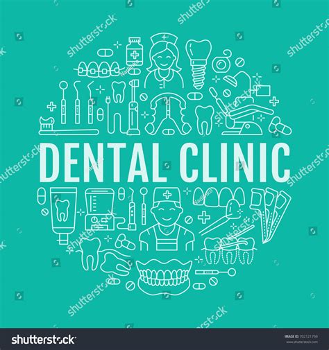 Dentist Orthodontics Medical Banner Vector Line Stock Vector Royalty