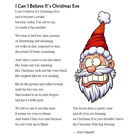 An Image Of Santa Claus Reading The Poem I Can T Believe It S Christmas Eve