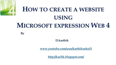 How To Create A Website Using Microsoft Expression Web 4 Youtube