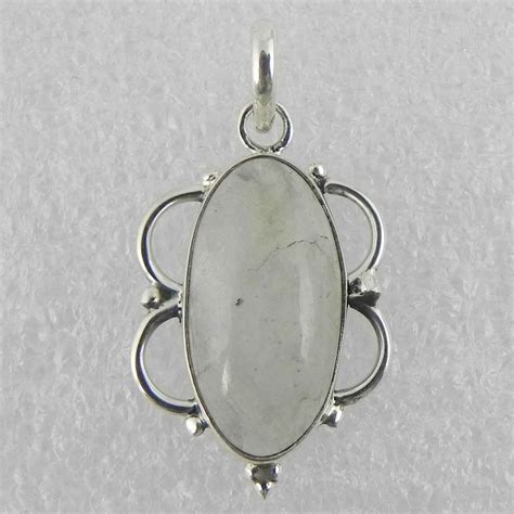 Solid 925 Sterling Silver Rainbow Moonstone Pendant Necklace Women Psv 2211 Ebay