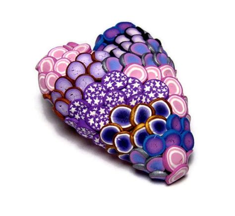 Textured Heart Polymer Clay Pin Handmade Brooch Art Jewelry Etsy