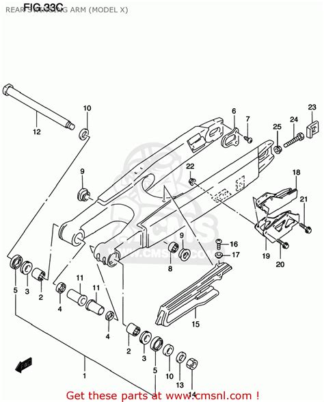 Suzuki RM125 1997 V USA E03 REAR SWINGING ARM MODEL X Buy