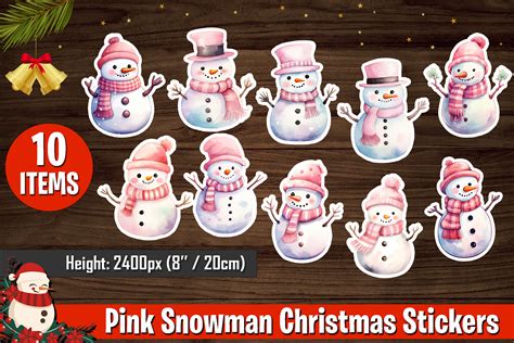 Christmas Snowman Stickers Bundle Graphic by MMShopArt · Creative Fabrica