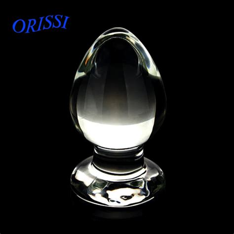 ORISSI 100x60mm Super Big Size Glass Anal Plug Smooth Cone Crystal Glass Large Butt Plug Men