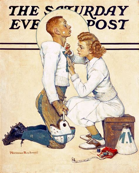 Football Hero 1938 By Norman Rockwell Paper Print Norman Rockwell