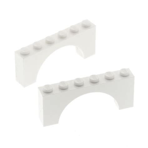 2x Lego Bogen Stein weiß 1x6x2 Rund Bögen Unterseite verstärkt 3307