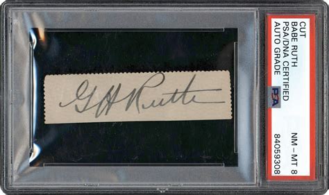 Old Babe Ruth Autograph PSA NM MT