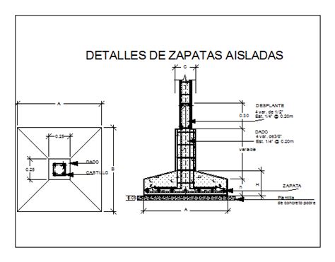 Zapata Aislada En Autocad Librer A Cad