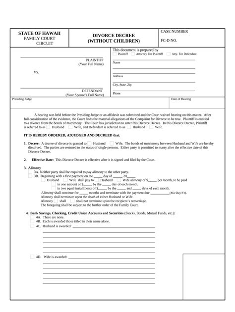 Copy Of Divorce Decree Hawaii Fill Out Sign Online DocHub