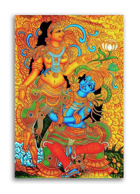 Bedroom Canvas Painting Kerala Mural Painting Madhubani Painting