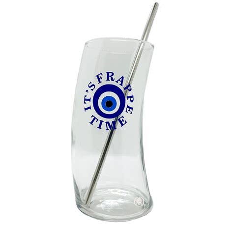 The Original Wave Frappe Glass With Stainless Steel Straw Frappe Time