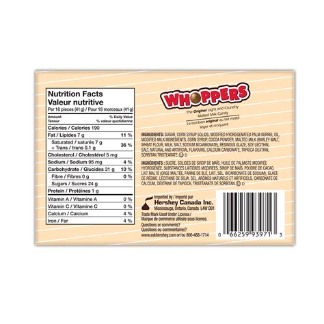 WHOPPERS Malted Milk Candy, 113g box