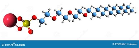 3D Image of Sodium Laureth Sulfate Skeletal Formula Stock Illustration - Illustration of ...