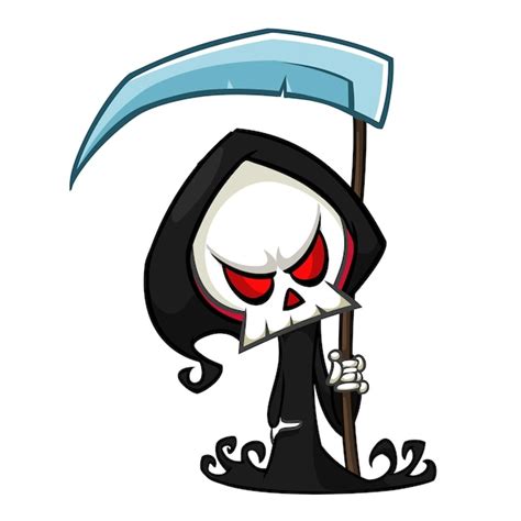 Premium Vector Cute Cartoon Grim Reaper Halloween Vector Illustration