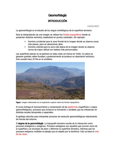 Apuntes Geomorfologia Geomorfolog A Introducci N La