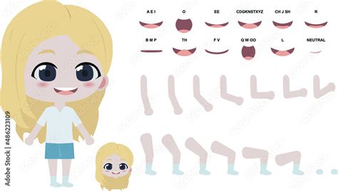Cute Chibi Girl With Long Blonde Hair Stock Vector Adobe Stock