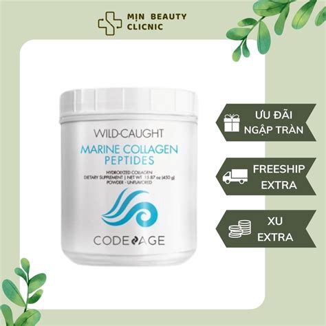 [tem ChÍnh HÃng Codeage] Bột Collagen Giúp Trẻ Hóa Căng Mịn Da Code Age Wild Caught Marine