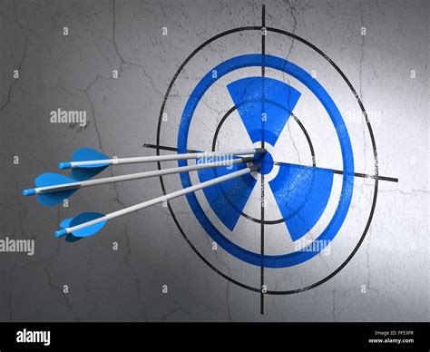 Science concept: arrows in Radiation target on wall background Stock Photo - Alamy