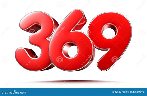 Rounded red numbers 369. stock illustration. Illustration of white ...