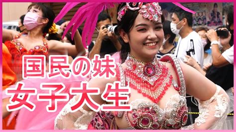 4K サンバ 可愛い 女子大学生 ウニアン 可愛い 桃色娘 としま七夕まつり 2022 Japanese Samba 隅田公園 そよかぜサンバ