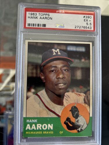 Hank Aaron 1963 Topps 390 PSA 5 5 EX HOF Braves Centered Beauty EBay