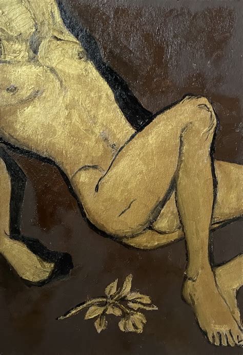 Vintage Nude Man Original Oil Painting Abstract Male Portrait Etsy