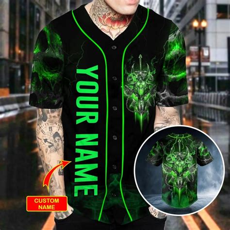 World Of Warcraft Death Knight Sword Frost Skull Custom Baseball Jersey