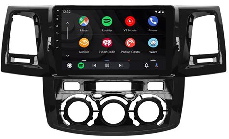 Autoradio Tactile GPS Android Et Carplay Sans Fil Toyota Hilux