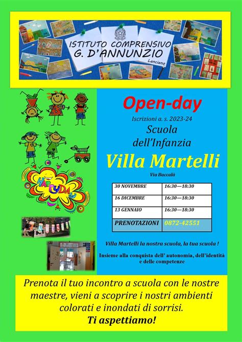 Open Day Iscrizioni Scuole Dell Infanzia Anno Scolastico 2023 2024