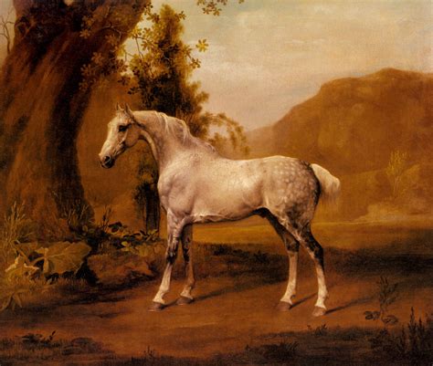 A Grey Stallion In A Landscape George Stubbs