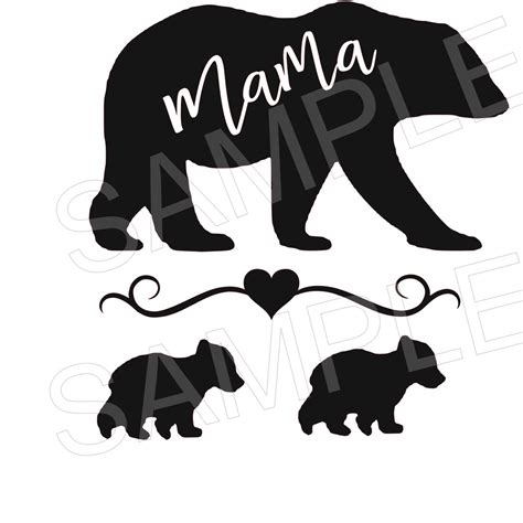 Mama Bear Svg Baby Bear Etsy