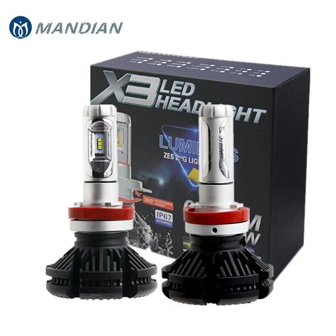 H7 Auto Headlight Led Kits Car X3 LED Bulbs H4 H11 9005 9006 H3 12V 24V