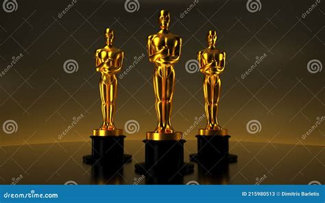 Oscar Academy Awards Gold Statue Trophy Editorial Stock Photo - Image ...