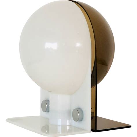 Lampe Vintage Sirio En M Thacrylate Blanc Et Plexiglas Par Sergio