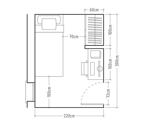 MEDIDAS MINIMAS DORMITORIO Small Bedroom Layout Bedroom Layouts