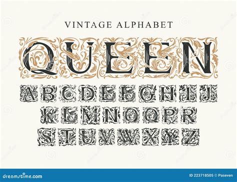 Lettrage Ensemble De Lettres De L Alphabet Vintage Illustration De