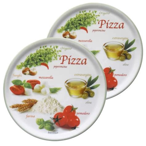 Assiettes à pizza Napoli Pizzafoods vert 33cm Lot de 2 Cdiscount Maison