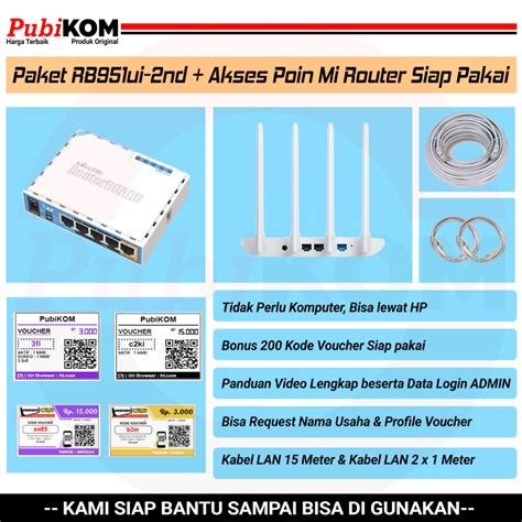 Jual Wifi Voucher Hotspot Mikrotik Rb951ui 2nd Akses Poin Siap Pakai