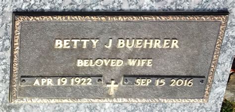 Betty Jean Schaefer Buehrer Find A Grave Memorial