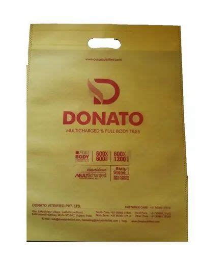 Yellow Non Woven D Cut Bag For Shopping Capacity 2 Kg At Rs 4 Piece