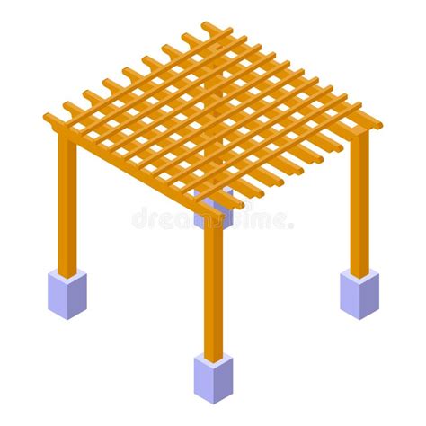 Cone Pergola De Madeira Vetor Isom Trico Edif Cio Da Casa Ilustra O